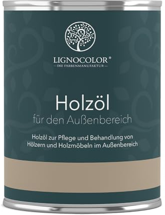Lignocolor Holzöl für Außen 1 L (Natur) | Holzöl für den Außenbereich auf Basis von kaltgepresstem Leinöl – zieht tief ein und schützt Holz auf natürliche Weise.