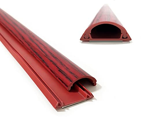 UZAMIRLEX Selbstklebende Kabelkanäle, Halbrunde Kabelkanal-Organizer-Abdeckung, braun, 30 x 12 mm, 1 m
