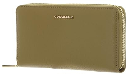 Coccinelle Leder Geldbörse Metallic Soft Wallet Grained Leather Seagrass Khaki
