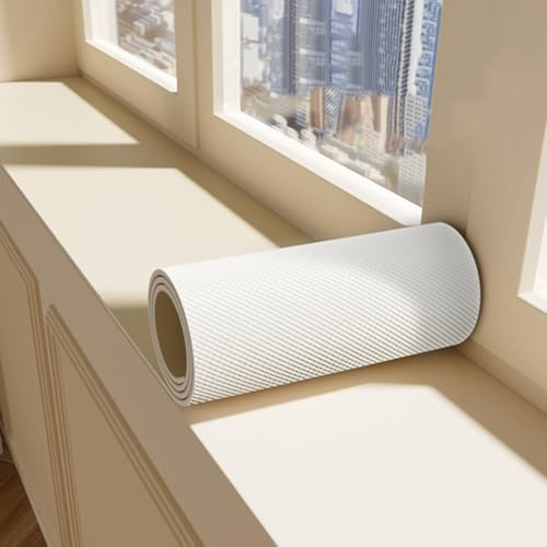 Aeovot Fensterbank Innen Einfarbige wasserdichte Fensterbank-Matte aus 3,5mm Schaumstoff, Dekorative Fensterbankschutz Katzen Hundekratzer Staubdichte Fensterbank Abdeckung(Beige,200x20cm/78.7x7.9in)