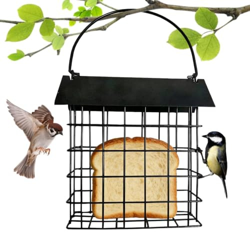 Mixnexorad Wildvogelfutterspender | Metallischer Und Wetterfester Futterspender Eichhörnchensicher - Außen Vogelfutterhaus | Für Terrasse, Beobachtung, Fütterung, Haustiere, Volieren, Finken, Spechte,