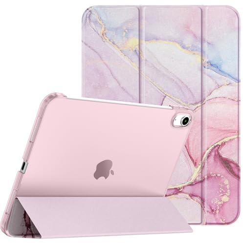 EasyAcc Custodia Cover Compatibile con iPad 11a Generazione (A16) 11 2025 | iPad 10a Generazione 10.9 (2022) (A2757/A2777), Cover Posteriore Opaca Ultra Sottile Traslucida, Rosa Ombré