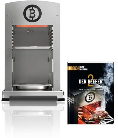 Beefer One Pro DE/AT 50 mbar Propan 800°C Oberhitzegrill Gasgrill Edelstahl mit Kochbuch Der Beefer 2 im Set (2)