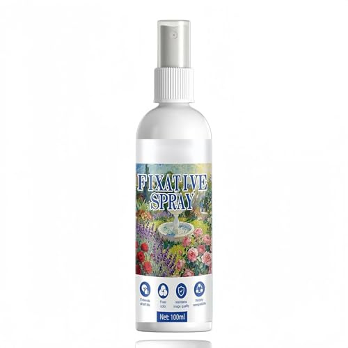 Fixative Spray for Art,Pastel Fixative Spray,Clear Acrylic Spray Varnish & Sealer,for Acrylic Painting,Oil Pastels,Pencil,Charcoal and Pastel Drawings,Color-Fixing Clear Coat Spray Paint,100ml