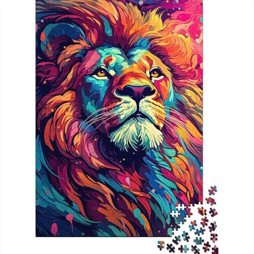 Kunst Löwe 1000 Teile Papier Puzzle für Erwachsene Lehrreiches Jigsaw Dickes Öko Papier Löwe Puzzle Wanddeko 70x50cm/1000pcs
