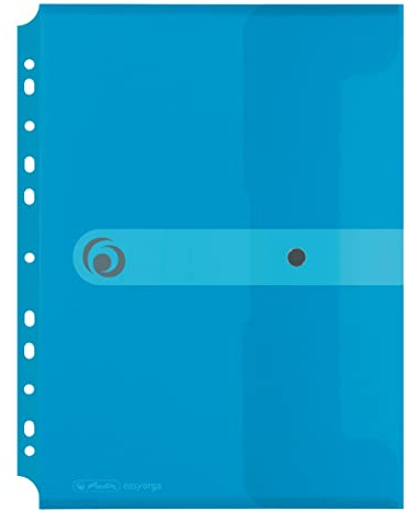 herlitz 11292943 Polypropylen (PP) blau Datei – Dateien (Polypropylen (PP), blau, transparent, A4, Hochformat, Druckknopf)