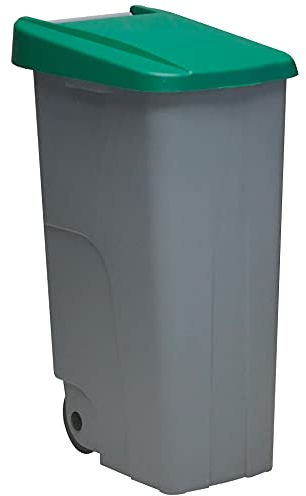 Denox DEN032 Contenedor Reciclo 110 litros Cerrado, Verde, 420x570x880 mm