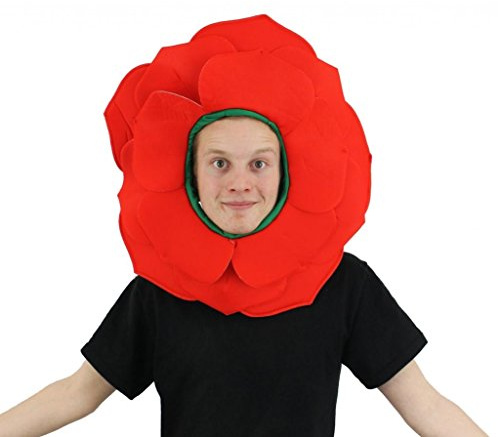 I LOVE FANCY DRESS Chapeau a emblême de Supporter de la Coupe du Monde de Rugby Anglais en Forme de Rose pour Adulte. Ideal pour Les évènements Sportif de Grande ampleur.