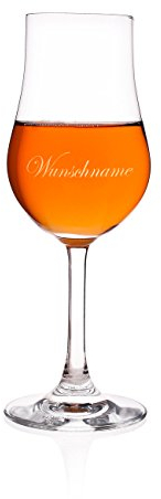 Herz & Heim® Edles Whiskyglas mit Stiel und ihrem Namen graviert