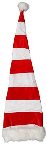 Ciffre Weihnachtsmützen Mütze Nikolausmütze Weihnachtsmütze - Rot Weiß gestreift Lang