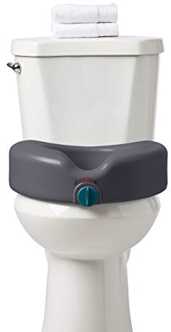 Medline Heavy Duty Raised Toilet Seat, Gray