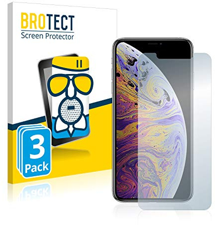 brotect Anti-Glare Glass Screen Protector Matte compatible with Apple iPhone Xs Max / 11 Pro Max (3 Pack) - Anti-Scratch 9H Protection Film