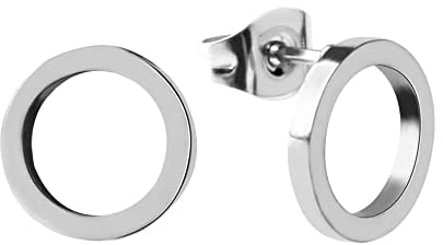 Ohrstecker Kreis Silber für Damen - Runde Edelstahl Ohrringe - Wasserfest I Silberner Ohrschmuck mit Inkl. Geschenkbox