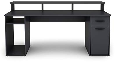 byLIVING Schreibtisch Fantastic/großer Gaming-Tisch in Anthrazit/viel Stauraum und Einer Breiten Borte auf der Tischplatte/Computer-Tisch/PC/Arbeits-Tisch / 180x93x65cm (BxHxT)