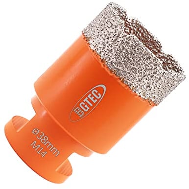 BGTEC Diamond Drill Bit Tile Hole Saw 38mm with M14 Thread for Porcelain Ceramic Tile Granite Marble Masonry Granite Stone Vacuum Brazed Bit 60mm Length