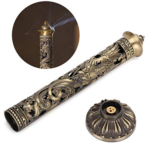 XiangXin Porte-Brûleurs D'encens, Sculpture Brûleurs De Bâton D'encens Vertical Métal Porte-Bâton D'encens Stand Relief Artisanat Ornements Décoration De Salon De Thé pour Aromathérapie,