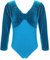 JEATHA Kinder Mädchen Samt Ballettanzug Langarm Turnanzug Ballett Trikot Ballettkleidung Baumwolle Langarmshirts Strampler Gymnastikanzug Fitness Yoga Sport Outfits Hellblau 158-164