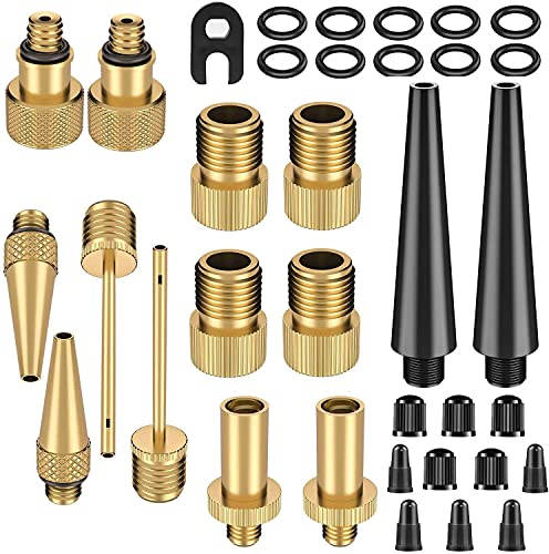 35PCS Bike Pump Adapter adaptor Bicycle Valve Adapter Set. Bicycle Tire Pump Adapter(AV DV SV) with Ball Pump/Air Pump/Compressor Adapter Tire Valve Cap