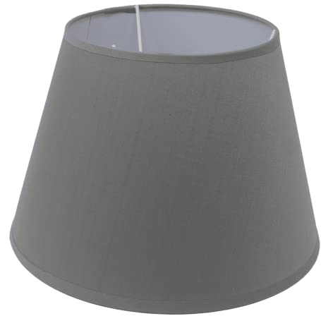 Lampenschirm für Steh- Tischlampen E27/E 14 olivgrün Stoffschirm rund H22.5 cm (grau)