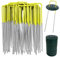 AGAKY Picchetti per Telo Pacciamatura, Picchetti Giardino, Picchetti a U in Acciaio, per Erba, Rete per Recinzioni, Irrigazione, Serra, 40 Picchetti Mezzo Giallo e 40 Rondelle, 150 x 25 mm, Ø 2,8 mm