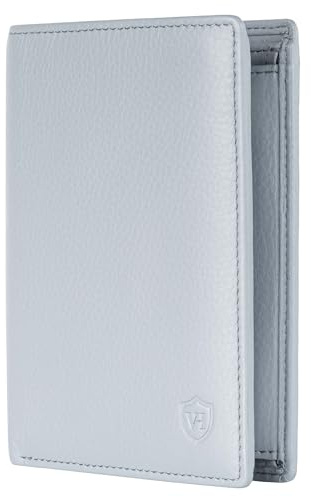 VON HEESEN® Geldbörse Herren & Damen (Hellblau, MIT MÜNZFACH)