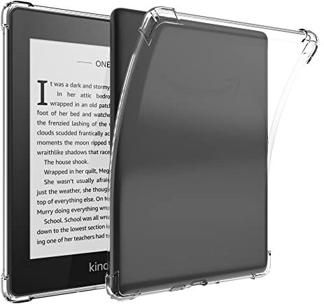 Klar Silikon Hülle Kompatibel mit 6 Kindle Paperwhite 10. Generation 2018, Ultra Dünn TPU Gel Rückseite Kratzfest Case Schutzhülle, [Verstärkte Ecken],Transparent