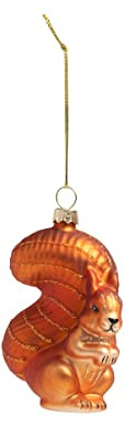 klevering Eichhörnchen Christbaumschmuck Glas Orange 10 cm