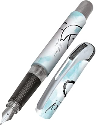 Online College ink pen Freedom ergonomic fountain pen for school/college solid medium nib, soft grip part for standard ink cartridges refillableideal for beginners, pupils & students