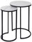 Mendler 2er-Set Beistelltisch HWC-K46, Kaffeetisch Nachttisch Loungetisch, Marmor-Optik MDF - weiß-schwarz