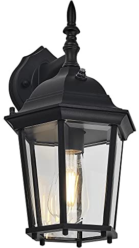 Design House 589564 Oak Creek Outdoor Wall Light Dusk to Dawn Downlight, Black