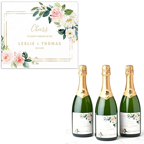mxn étiquette Bouteille Champagne Personnalisée,20 Paquets,étiquette Personnalisée Bouteille Mariage,Étiquettes Photo Personnalisées,Cadeau Personnalisé Mariage (E)