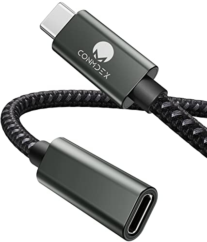 CONMDEX USB C Verlängerung 1m USB 3.2 Kabel TypC Stecker auf Buchse Verlängerungskabel 10Gbit/s,5A/100W,4K Video/Audio Sync-Extender Kompatibel mit PSVR2,M1 M2 Max MacBook,Galaxy S23/S22,Dunkelgrün