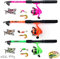 Kinderangel Starter Set Tele Spinning Combo Grün/Orange/Pink Teleskop Rute Rolle Schnur Spinner & Twister (Orange)
