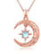 Moonstone Moon Star Necklace 925 Sterling Silver Rose Gold Plated Moon Star Necklace Unique Moonstone Jewelry Gift for Women Girls