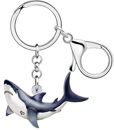 BAMAY Anime Wal Schlüsselanhänger Acryl Brieftasche Auto Schlüsselanhänger Hai Schlüsselanhänger für Frauen Mädchen Sommer Geschenke Ozean Tiere Charms (Schwarz Hai)