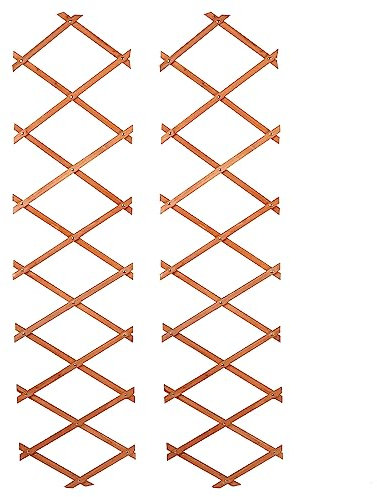 Treillis extensible en bois naturel pour plantes grimpantes, petites ou grandes, panneaux de clôture (2 x petits 180 cm x 30 cm)
