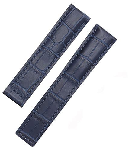IOTUP Echtes Leder Uhrenarmband Für TAG heuer Armband blau Schwarz braun Armband 19mm 20mm 22mm mit Faltschließe Lederbänder, 20 mm, Achat