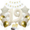 SNOWZAN 19. Geburtstag Deko für Mädchen und Jungen - Goldene Kuchen Topper und Party Deko für den 19. Geburtstag