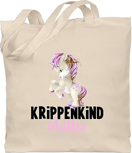 Baumwolltasche - Hallo Kinderkrippe Kita - Krippenkind Geschenk Start Kinderkrippen Krippe Kikri Einhorn - Unisize - Naturweiß - krippen krippenkinder