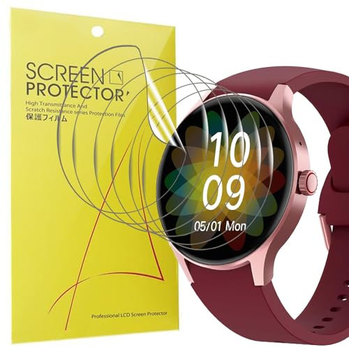 Blueshaweu Schutzfolie Kompatibel für BingoFit Smartwatch Y80 1,43'', HD klar Flexible TPU Displayschutzfolie [6 Stück] für BingoFit Y80 Smartwatch (transparent)