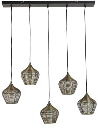 Light & Living Hängeleuchte Alvaro - Antik Bronze - 100x20x122cm - 5L - Rund - Metall - Hängelampe & Pendellampe - Lampe Wohnzimmer & Schlafzimmer - Pendelleuchte Esstisch