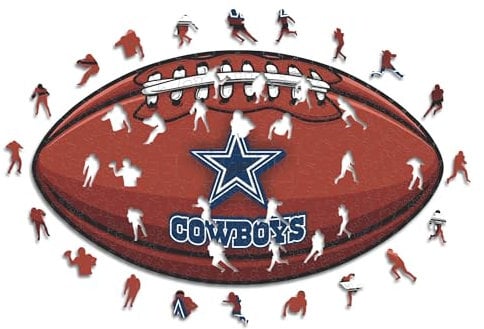 Iconic Puzzles, Dallas Cowboys Crest, 100% ökologisch nachhaltiges Holzpuzzle mit offizieller Lizenz, Größe L, 500 Teile