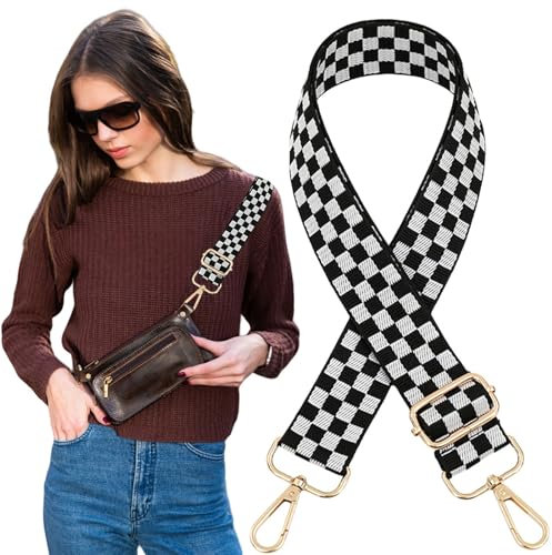 Traziewell Verstellbar Taschengurt Breit 3.8CM Bunt Schultergurt für Taschen, Universal Tragegurt Damen Schulterriemen Trageriemen Geflecht Umhängegurt für Handtaschen DIY Zubehör 70-130CM - 1339