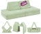 Linodino® Spielsofa Cord - Kindersofa | Schaumstoff Bausteine - Kinder Sofa für einen aufregenden Indoor Spielplatz | Kindercouch als Kuschelecke im Kinderzimmer | Mit Schlaffunktion | Avocado Grün