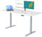 Ergofino höhenverstellbarer Schreibtisch 180x80 cm, elektrisch Schreibtisch mit GS-Zertifiziert, 2 Motoren, 3-Fach Teleskop, 3 Memoryfunktion, Gestell Grau inkl. Weiß Tischplatte