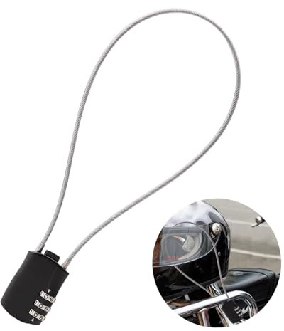 Wonvify Cadenas à Câble Antivol Rétractable, Cadenas à Combinaison Numérique avec 41 cm Câble, Antivol à Câble Code Compact pour Casque Moto, Vélo, Valise Train, Trottinette, Snowboard Skis - Noir