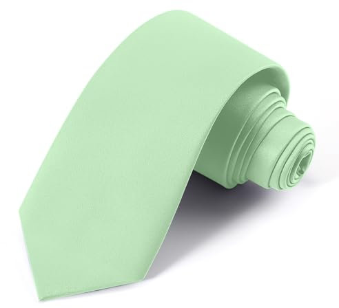 UETLRO Schwarze Krawatten für Herren, einfarbig, einfarbig, formelle Krawatte, 8 cm, Geschenkbox, Salbeigrün, Medium