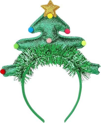LUYANFX Serre Tete de Sapin de Noël, Serre Tete de Noel Vert, Bandeau Arbre de Noel Accessoires Cheveux Noël pour Femme Fille, Accessoires Costume pour Fête de Noël, Cosplay, Mascarade