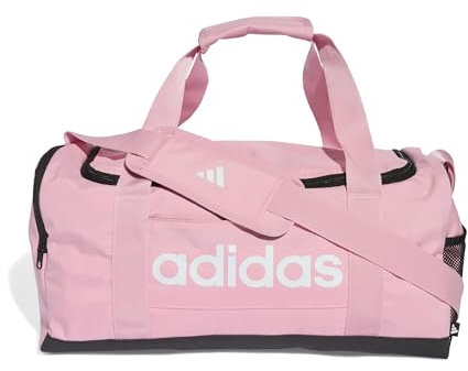 adidas Unisex Essentials Linear Duffel Bag, True pink/Black/White, S