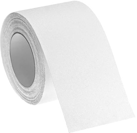 QWORK® Cinta Antideslizante Transparente 10cm × 10m para Escaleras, Resistente e Ideal para Seguridad en Escaleras y Superficies - Seguridad Interior y Exterior